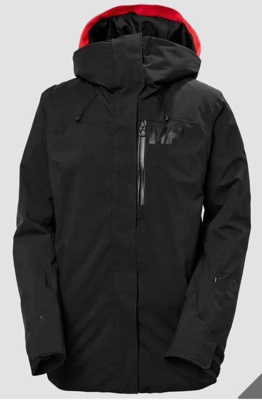 NWT Helly Hansen Womens Powshot Shell Skiing Snowboarding Black Jacket Medium